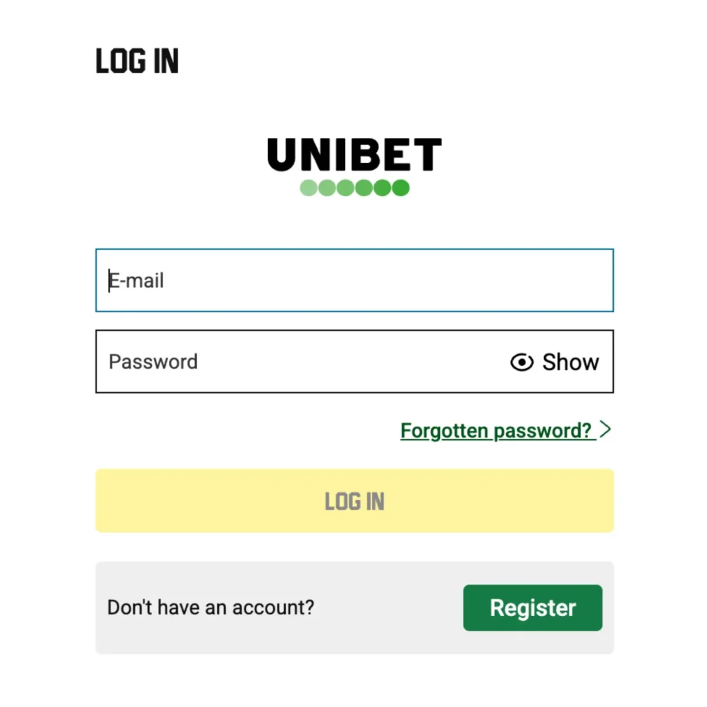 unibet login